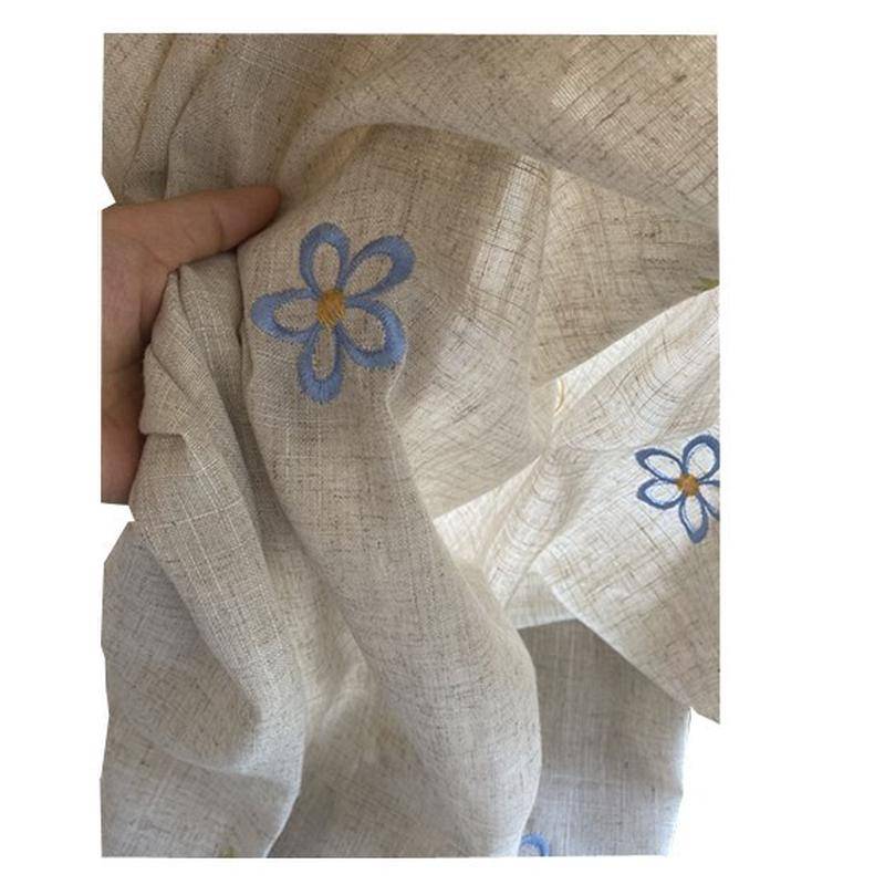 Curtain finished product embroidery simple hook model embroidered aneal cloth living room bedroom floor -to -ceiling window shading can be customized