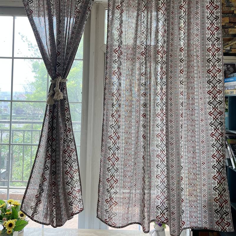 Half -shading national style Japanese finished curtain
