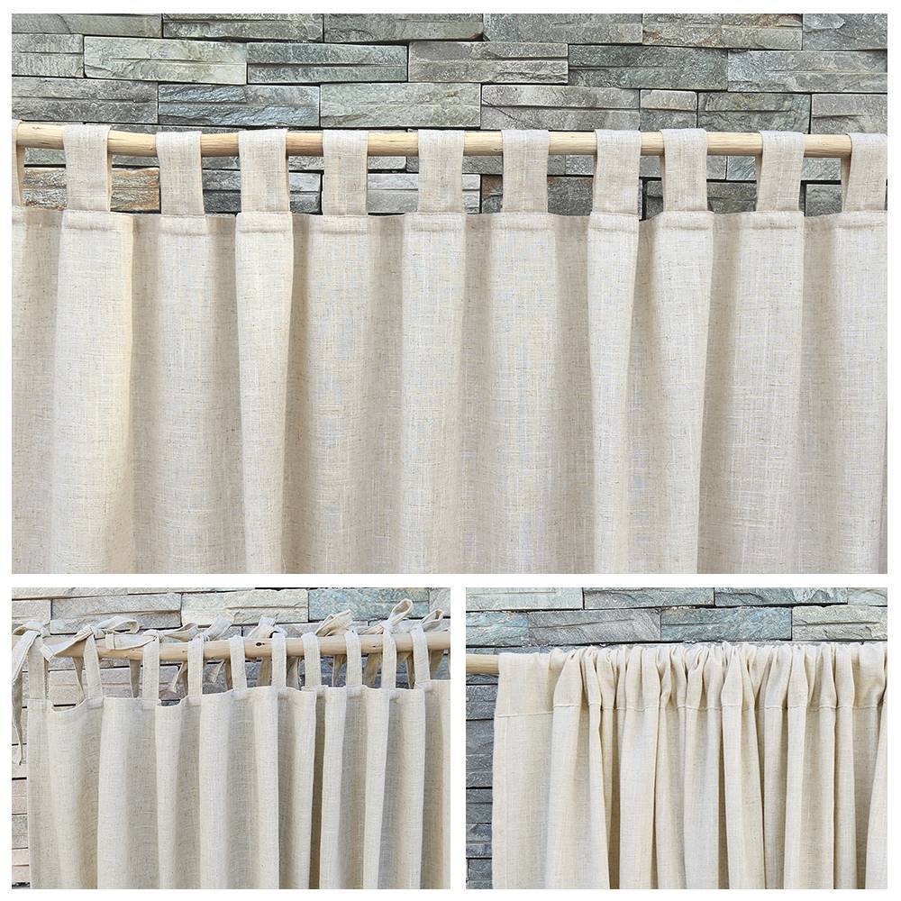 Clearance living room curtain finished pure color cotton and linen bay windows wearing hemp semi -shading linen bedroom floor -to -ceiling windows