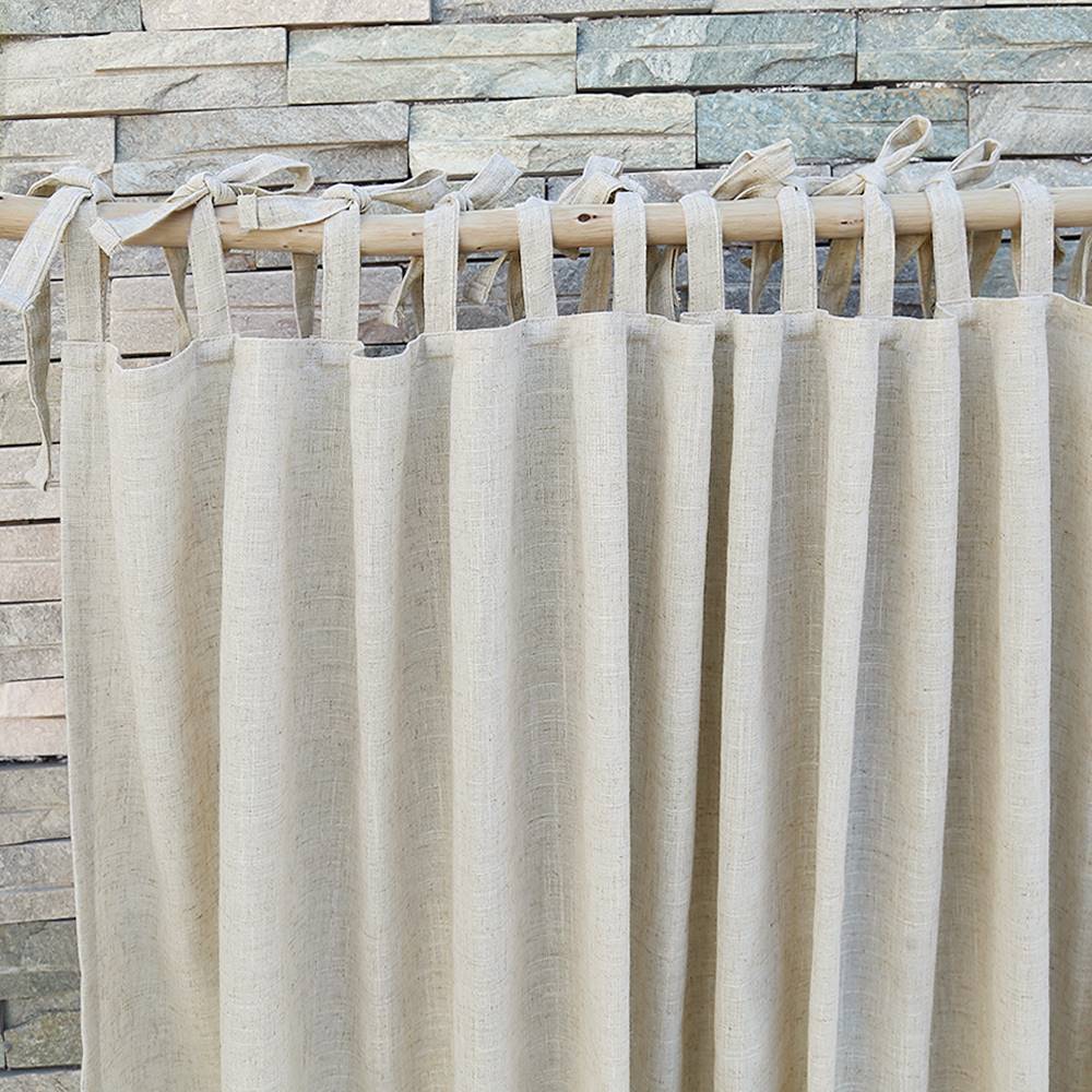 Clearance living room curtain finished pure color cotton and linen bay windows wearing hemp semi -shading linen bedroom floor -to -ceiling windows