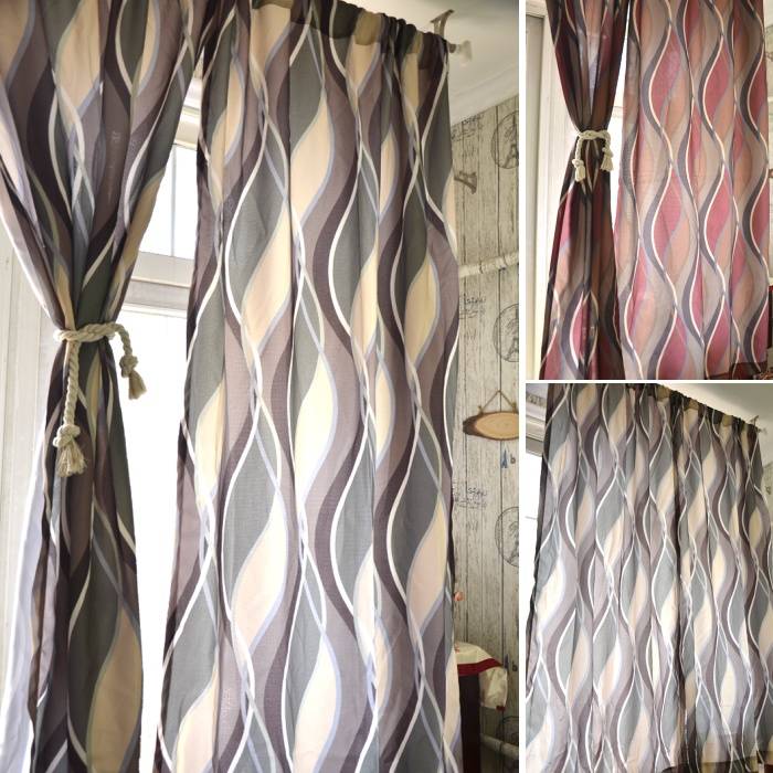 Fashion striped finished curtain cloth curtain baying window partition curtain hanging curtain decorative curtain bedroom curtain special price
