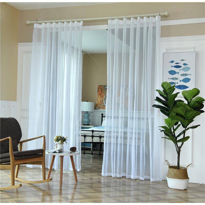 Export solid color curtain window screen hook screen curtain punching the semi -shaped light platform living room bay window finished product can be customized