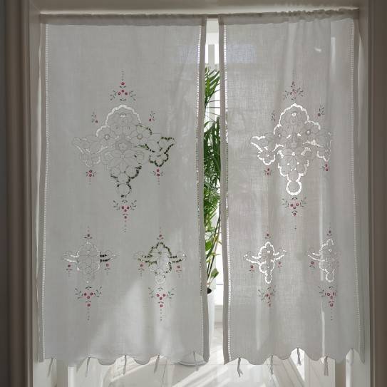 Linellia hollow embroidery curtain curtain partition curtain white long clause