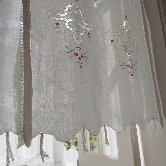 Linellia hollow embroidery curtain curtain partition curtain white long clause