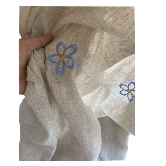 Curtain finished product embroidery simple hook model embroidered aneal cloth living room bedroom floor -to -ceiling window shading can be customized