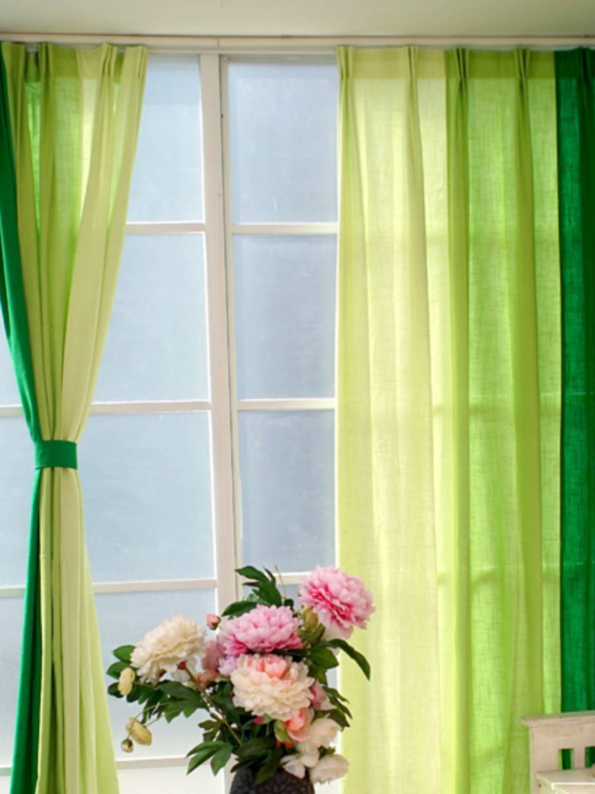Curvy cotton linen semi -shading French style finished curtain