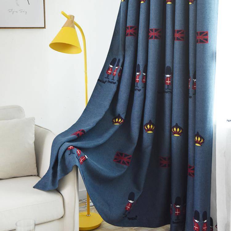 Exit high -end flower rhodolis embroidered flower high shiny light curtains living room bedroom restaurant children's room curtains