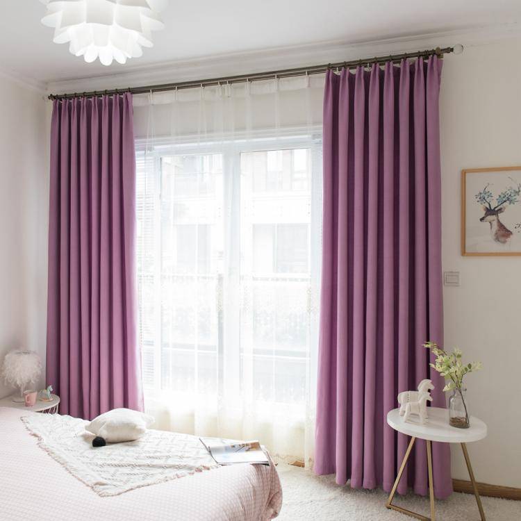 Exit simple style velvet hemp, black silk shading curtain living room bedroom restaurant curtain multi -color optional