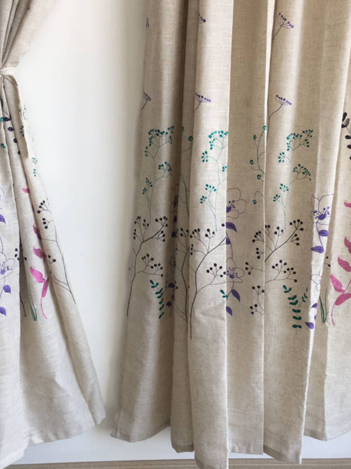 Simplified rural embroidery partition balcony curtains