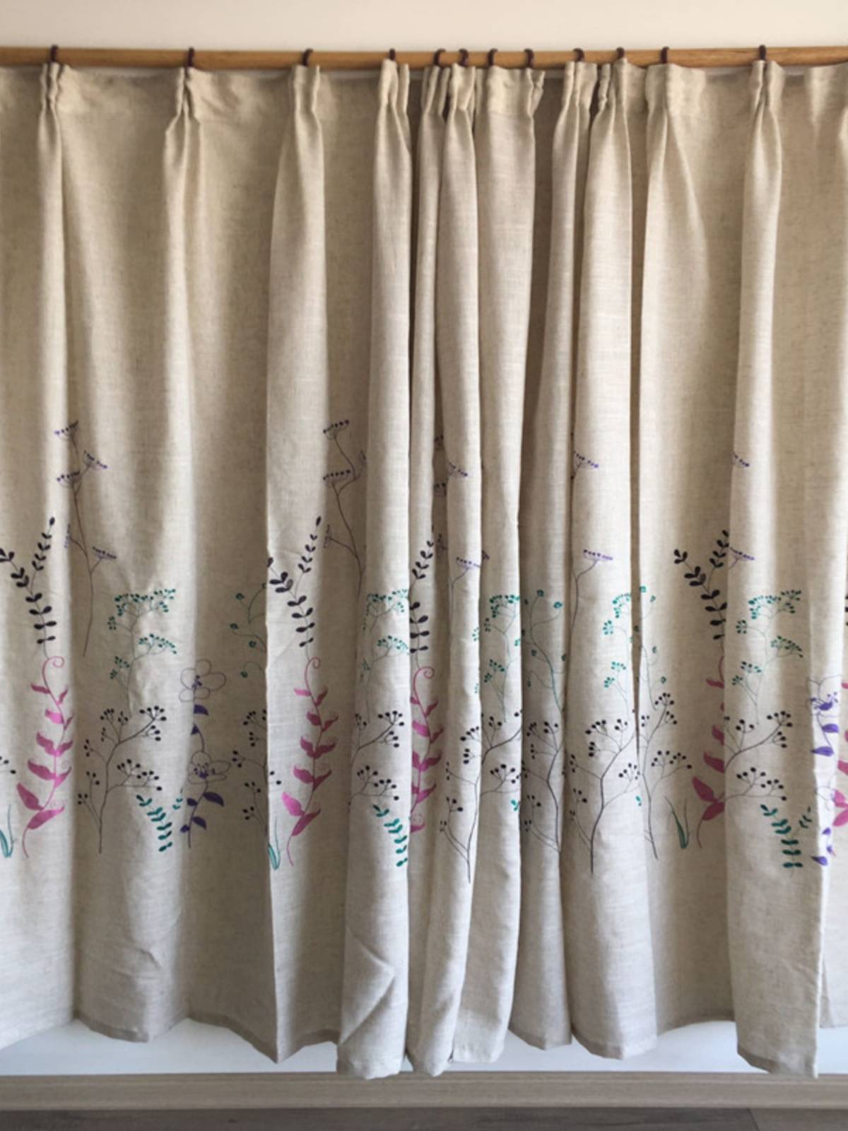 Simplified rural embroidery partition balcony curtains