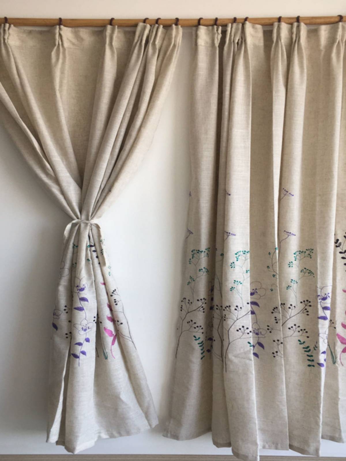 Simplified rural embroidery partition balcony curtains