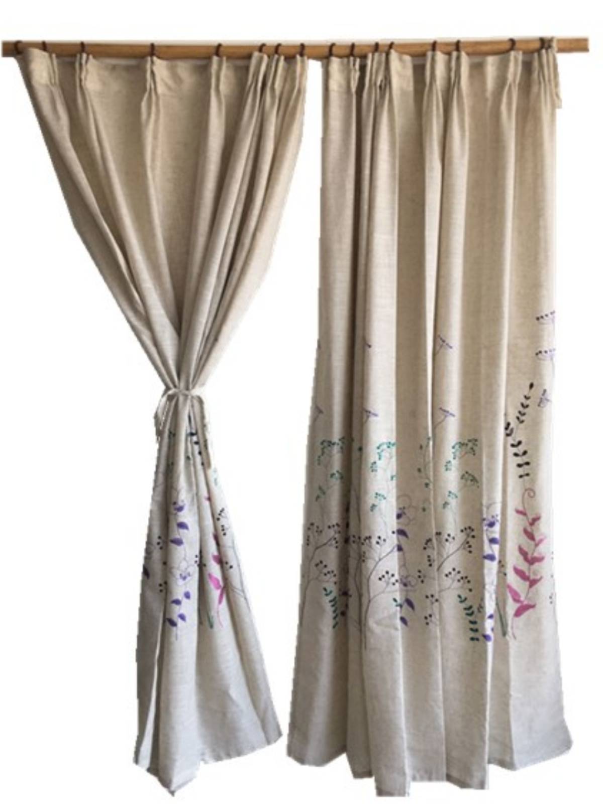 Simplified rural embroidery partition balcony curtains