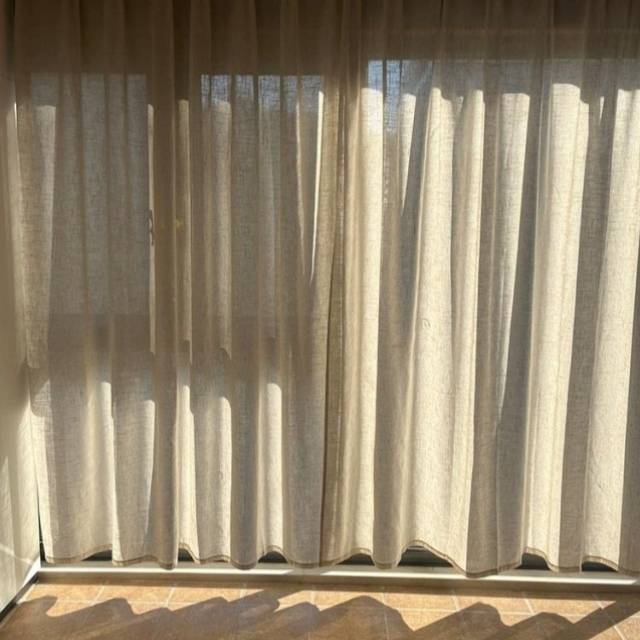 Treatment of exported finished curtain curtain half -shading curtain balcony bedroom bay window firing linen cloth solid color simplicity {