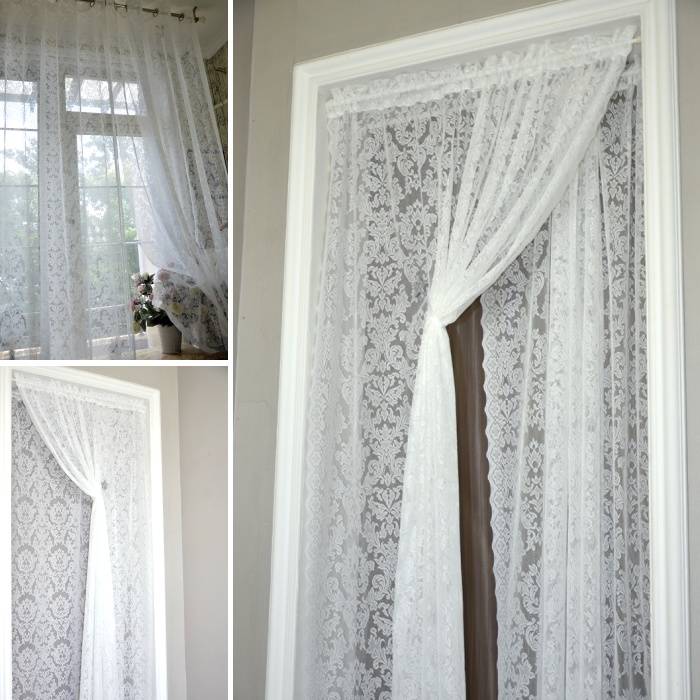 White Korean finished curtain curtain pastoral bedroom lace