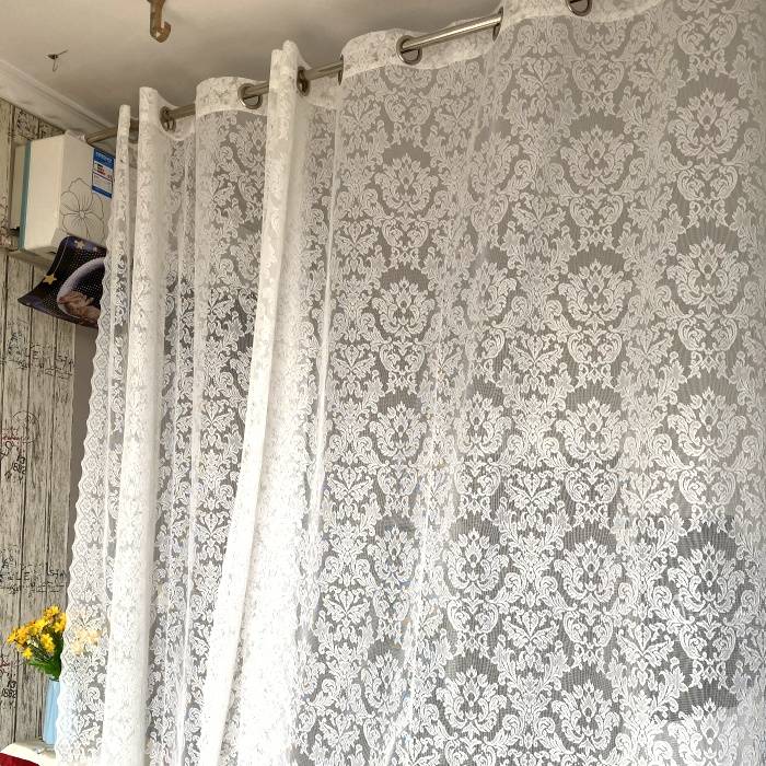 White Korean finished curtain curtain pastoral bedroom lace