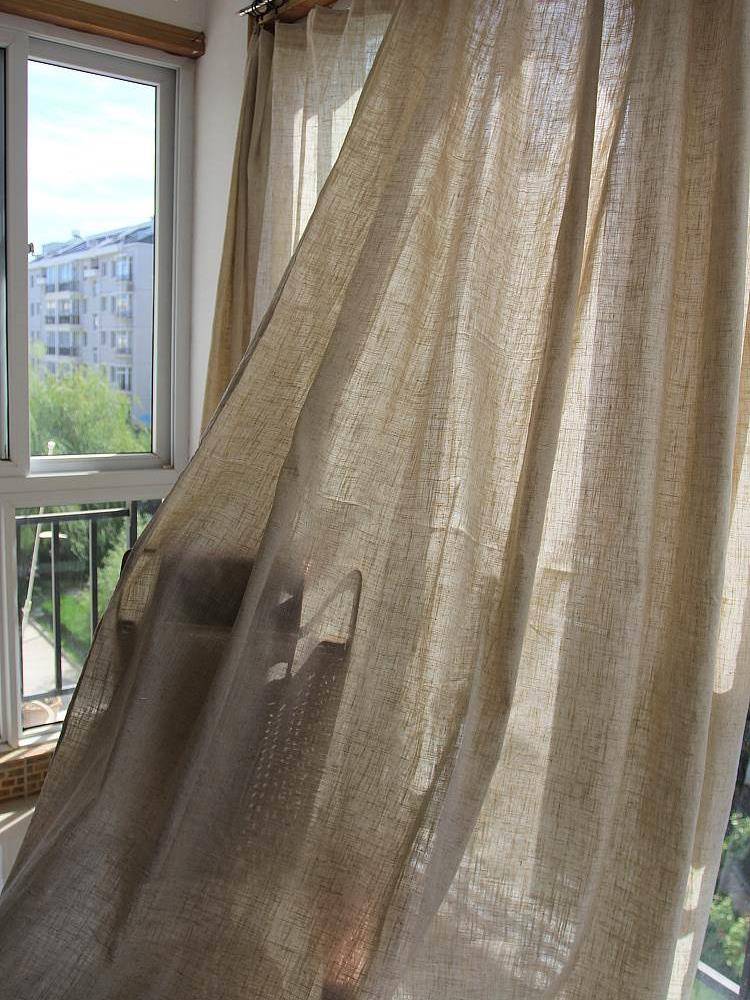 Clear linsea curtain finished shading hemp cloth can customize landing hook -through -rod study bedroom guests