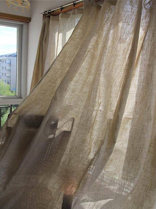 Clear linsea curtain finished shading hemp cloth can customize landing hook -through -rod study bedroom guests