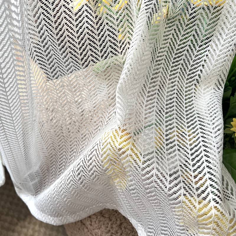Transmitting Japanese simple white white sand finished curtain
