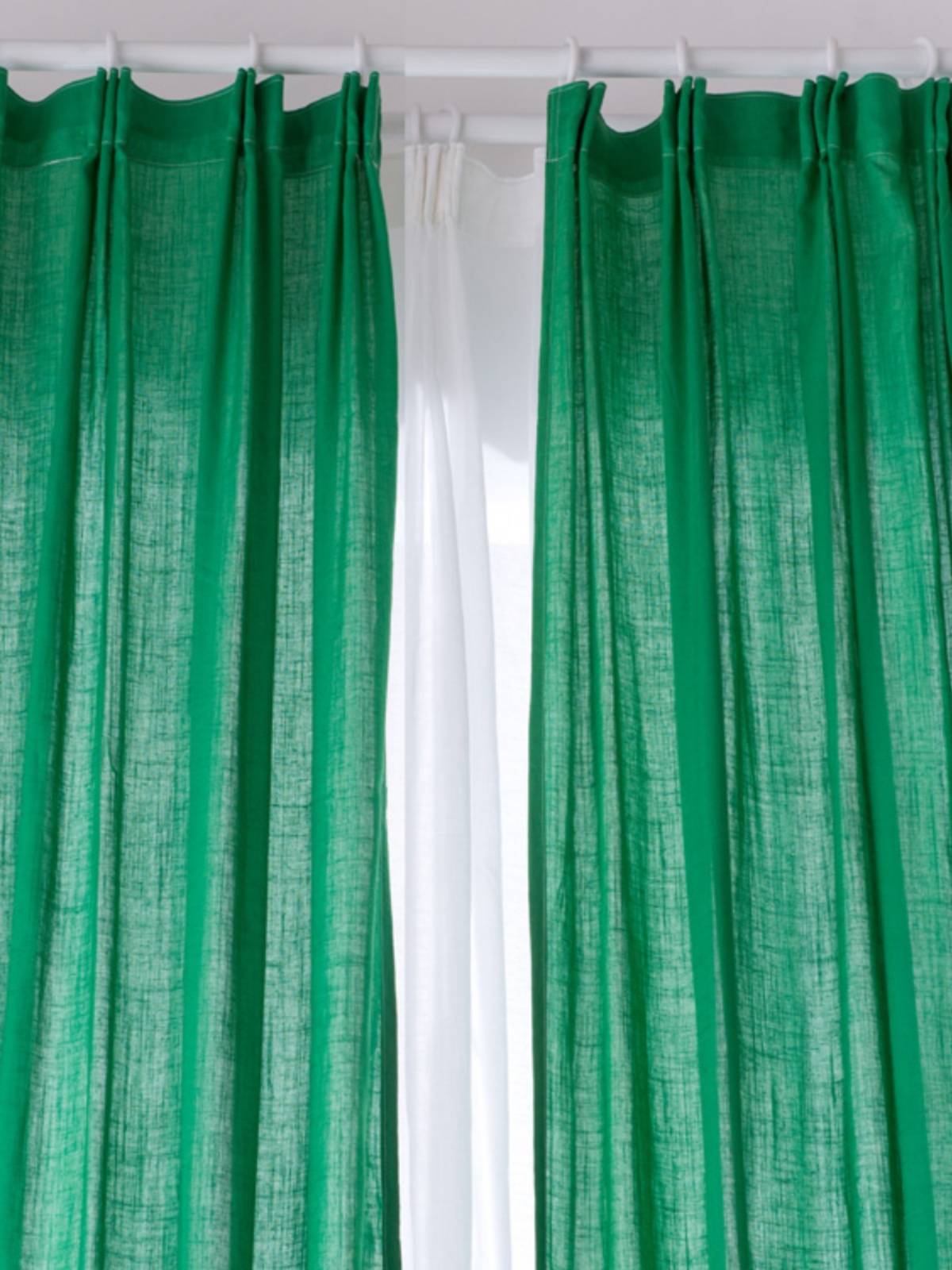 Half -shading study pure cotton green Japanese style curtain