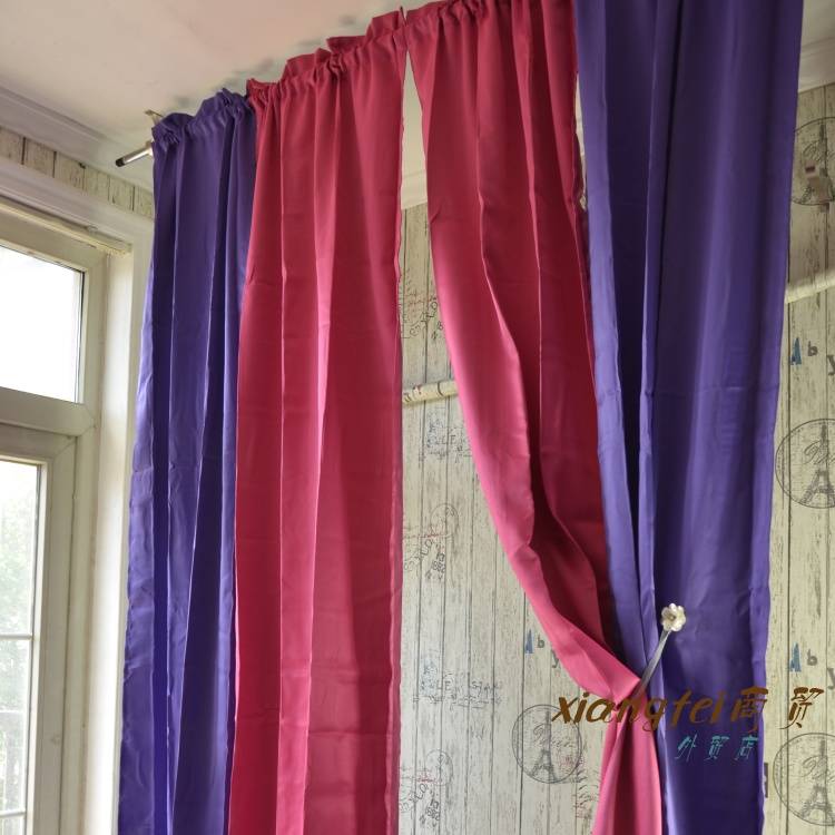 Solid color penetration finished curtain window screen, partitioned weeping curtain push curtain fabric curtain special offer
