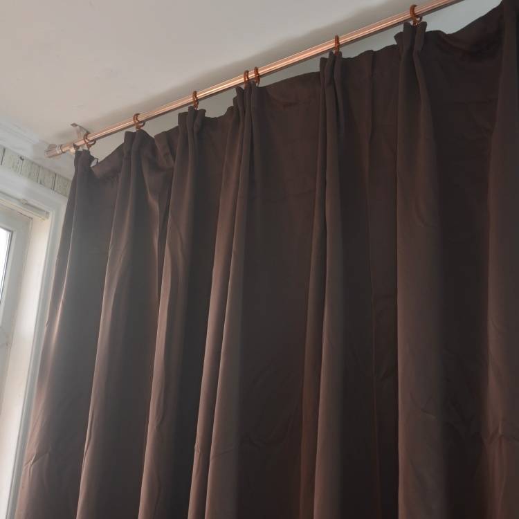 The bedroom living room solid color coffee color physical high -light thick curtain short curtain bay curtain treatment