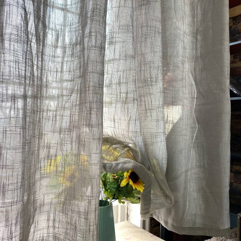 Curtain pure color light gray punching Nordic