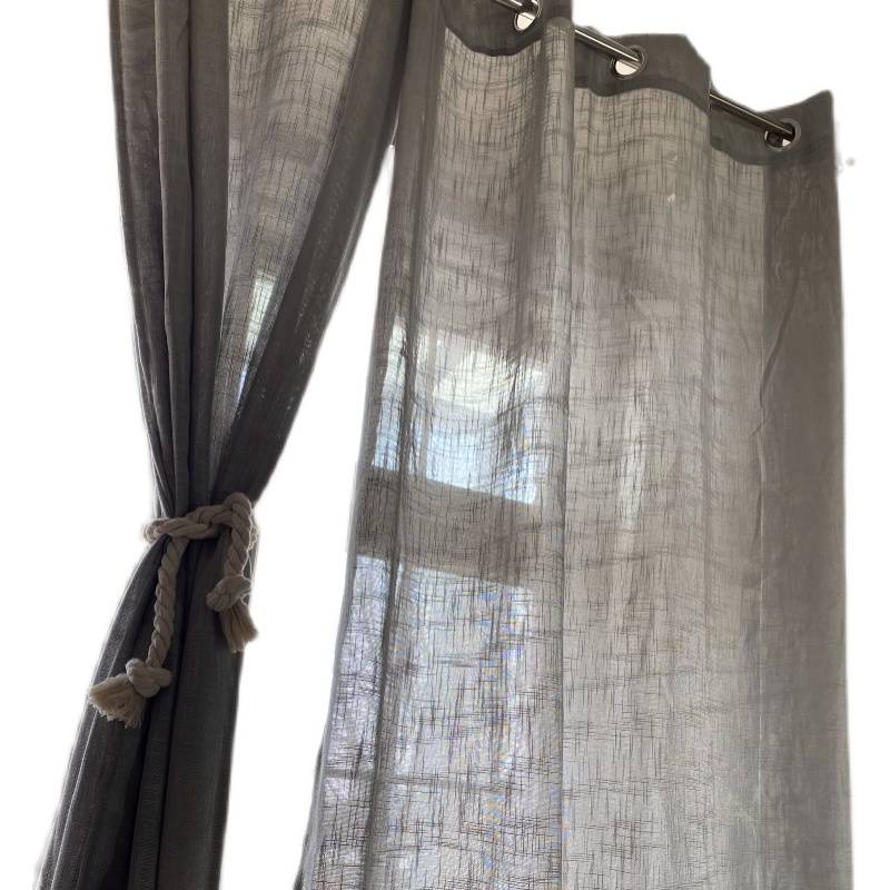 Curtain pure color light gray punching Nordic