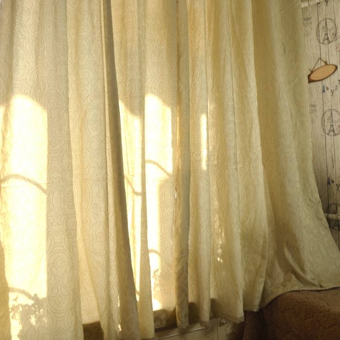 Khaki rental house wrinkled curtain curtain curtain