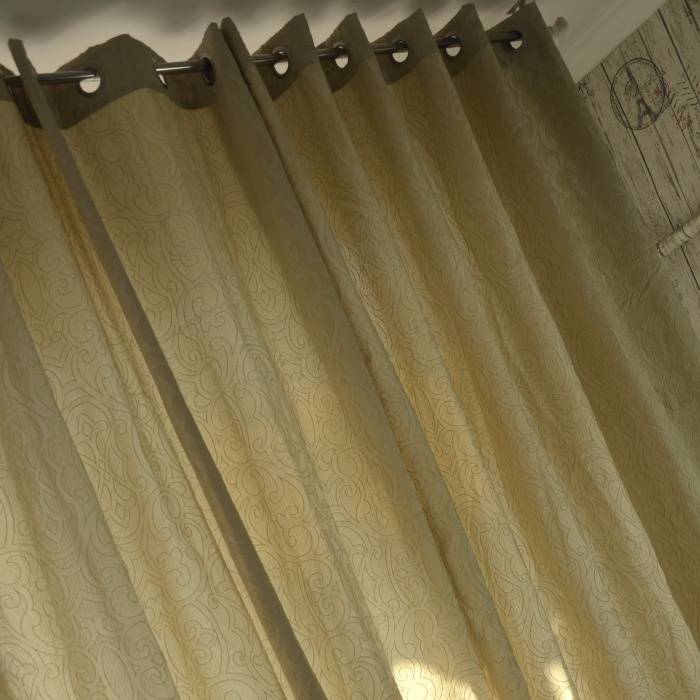 Khaki rental house wrinkled curtain curtain curtain