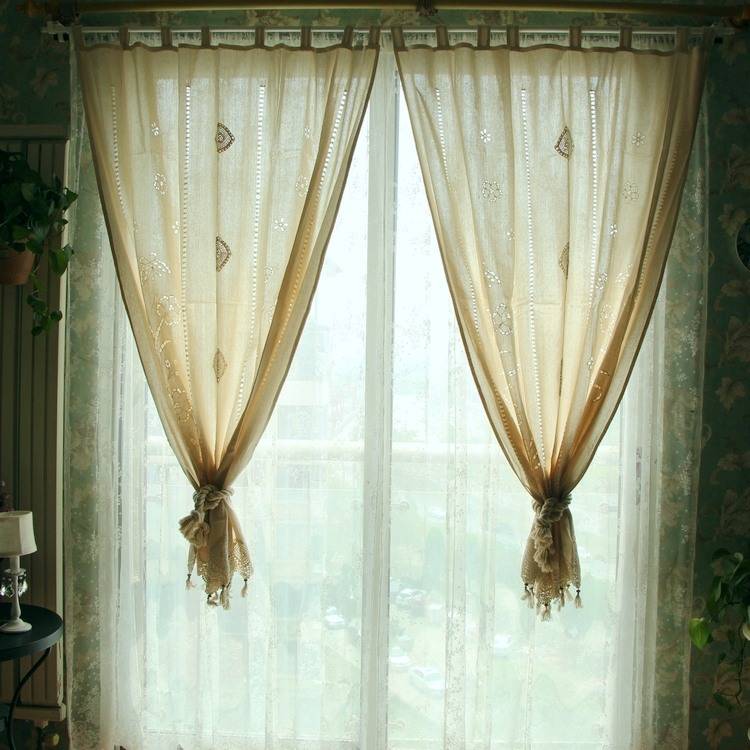 Rural pumping gauze hollow hook needle ears hem curtain