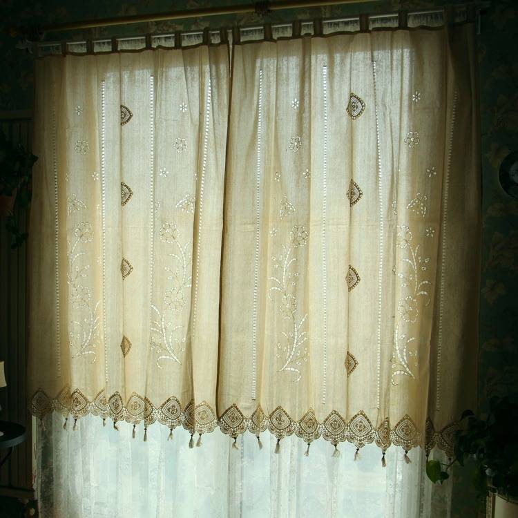 Rural pumping gauze hollow hook needle ears hem curtain
