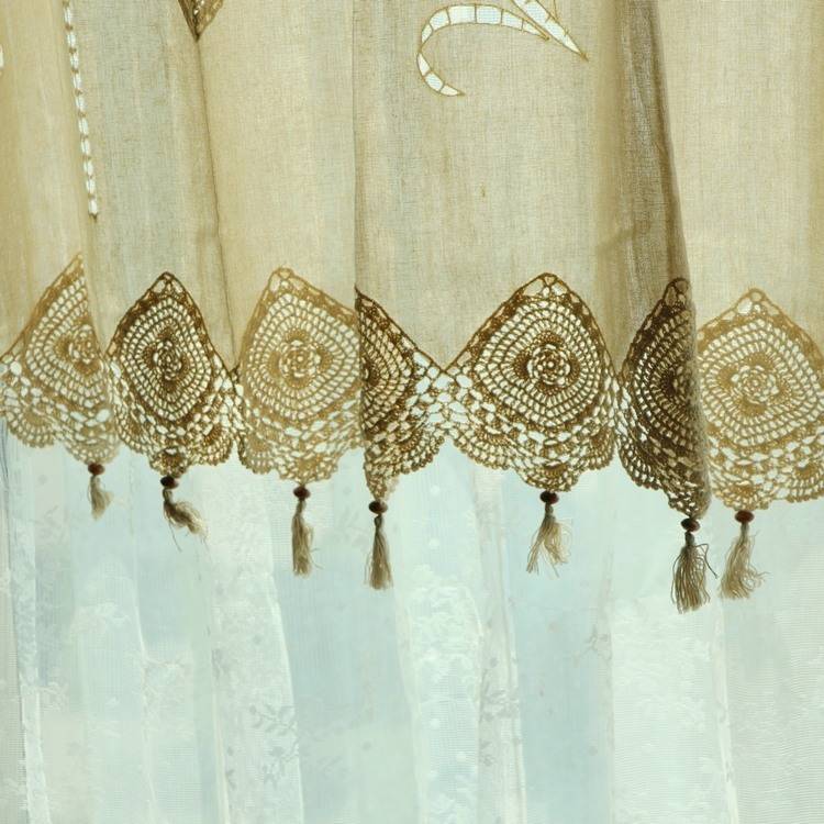Rural pumping gauze hollow hook needle ears hem curtain