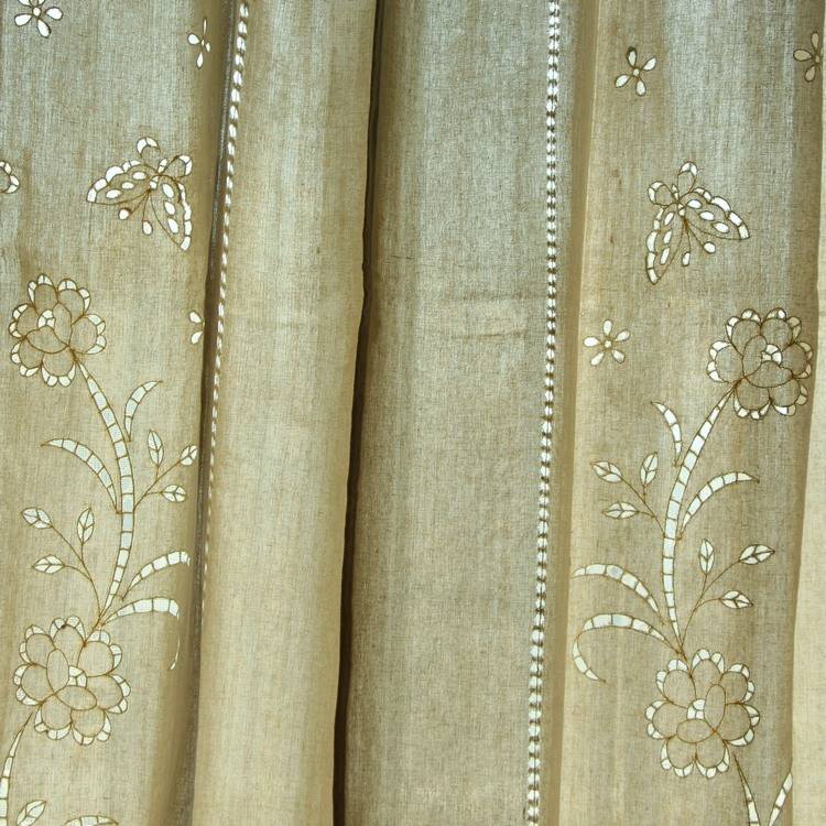 Rural pumping gauze hollow hook needle ears hem curtain