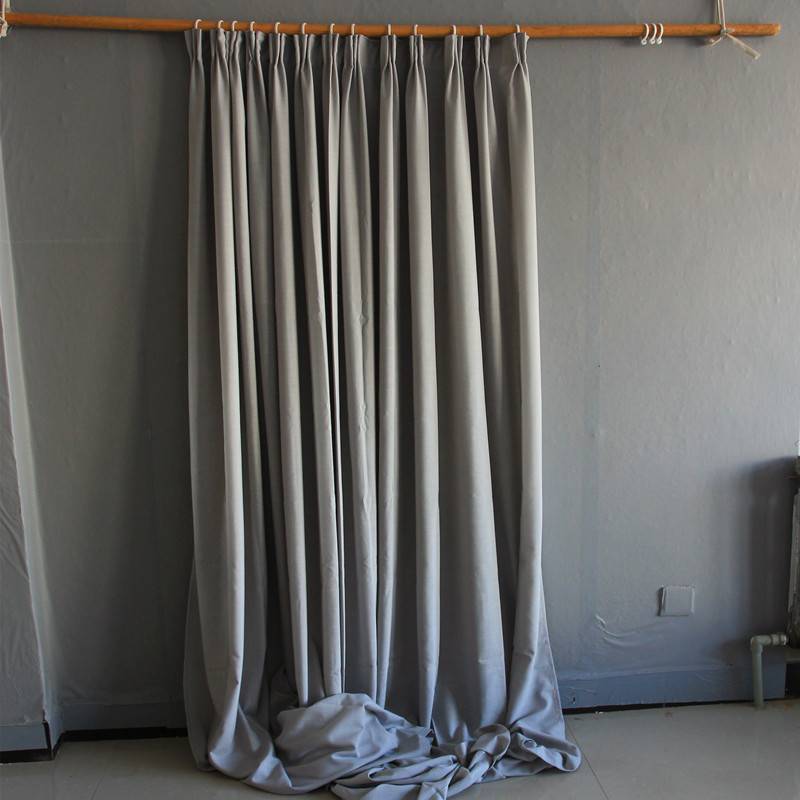 Overnight curtain finished product hemp shading custom rental bedroom living room living room balcony solid color blocked shading