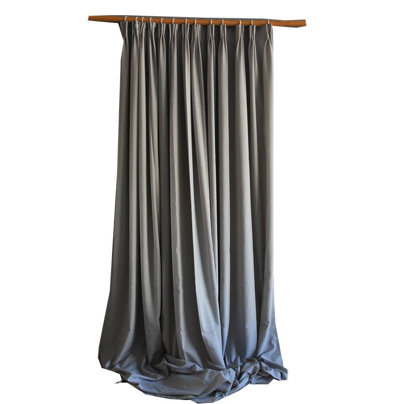 Overnight curtain finished product hemp shading custom rental bedroom living room living room balcony solid color blocked shading