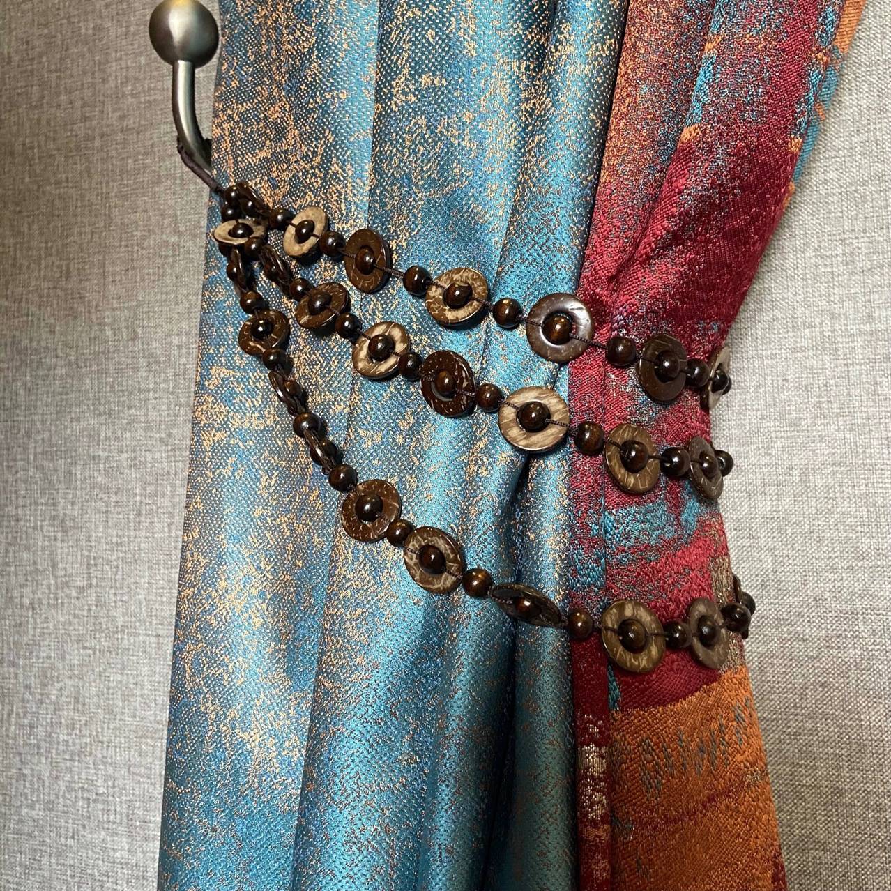 Experience processing new 2024 high -precision woven jet flower splicing gloss curtain designer designers rely on fabrics
