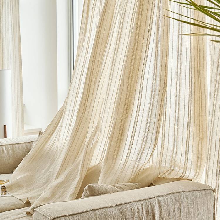 Light -transmitting unprepared person linen living room balcony Japanese -style curtains
