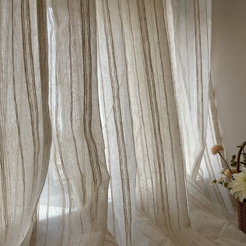 Light -transmitting unprepared person linen living room balcony Japanese -style curtains
