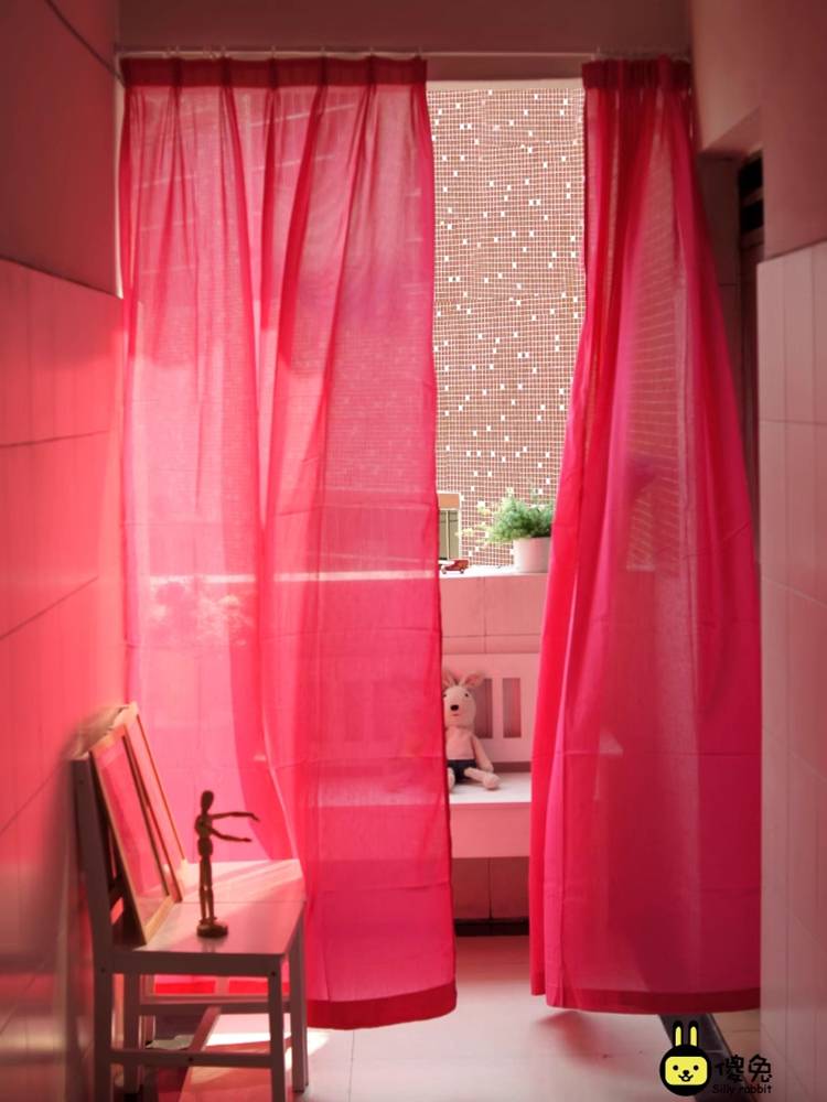 Export light luxury red cotton cloth Southeast Asian wind curtain
