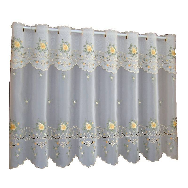 Practical half curtain screen curtain curtain curtain embroidery Korean fabric floating curtain finished kitchen curtain coffee curtain door curtain