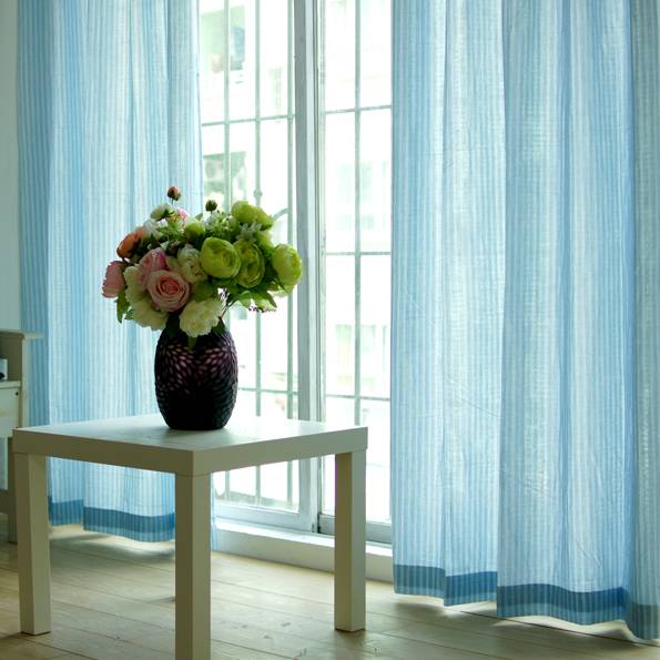 Mediterranean wind stripes American rural finished curtain