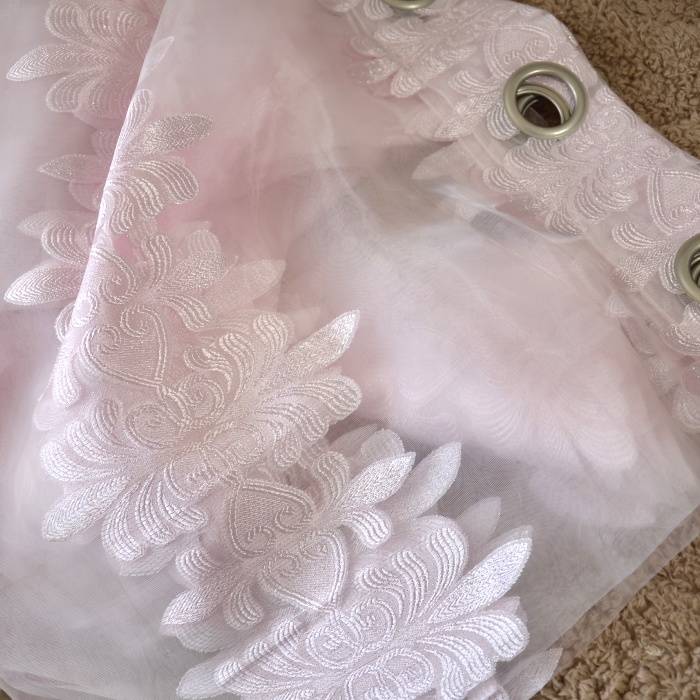 Pink European -style cut flower blooming curtain window screens living room punching finished curtain partition curtain special offer