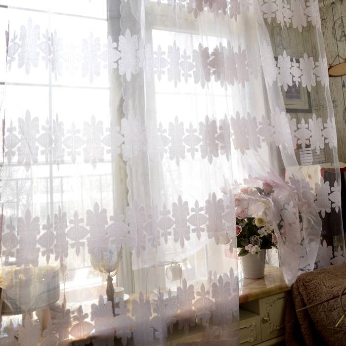 Pink European -style cut flower blooming curtain window screens living room punching finished curtain partition curtain special offer