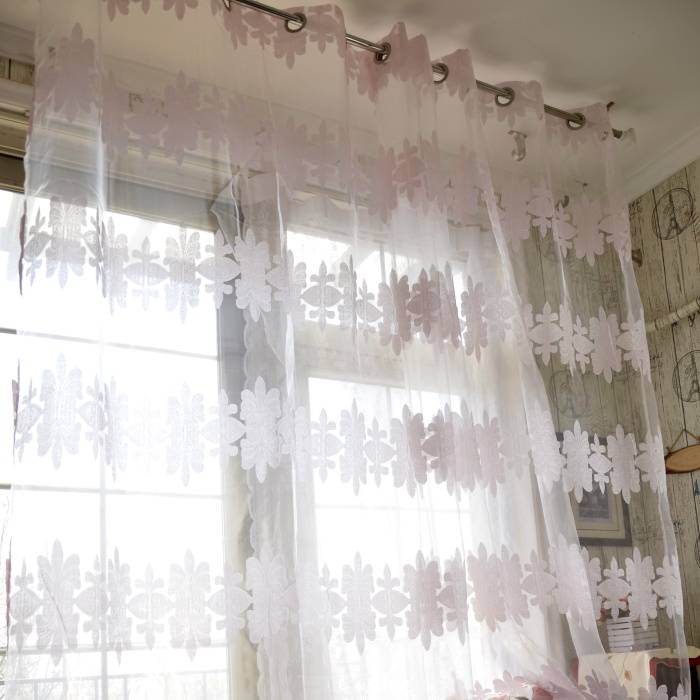 Pink European -style cut flower blooming curtain window screens living room punching finished curtain partition curtain special offer