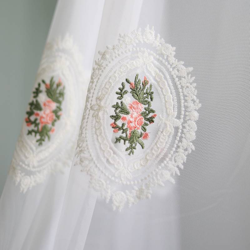 Embroidered screen curtain romantic embroidery gauze European -style embroidery