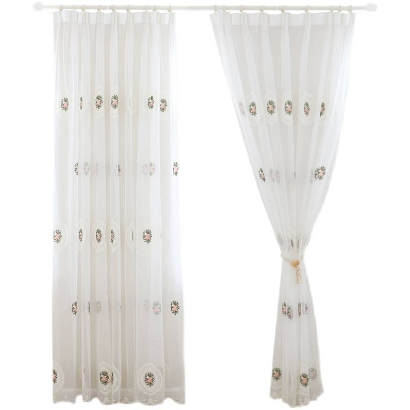 Embroidered screen curtain romantic embroidery gauze European -style embroidery