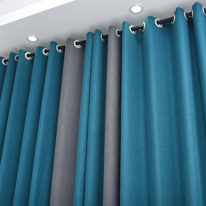 New cotton and linen thickened shading linked punching curtains
