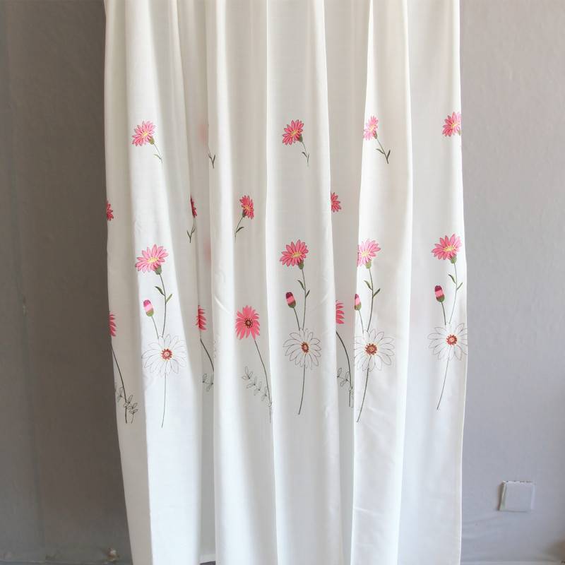 Curtain finished product embroidered flower garden embroidery curtains living room bedroom white curtain cloth fabric curtains can be customized
