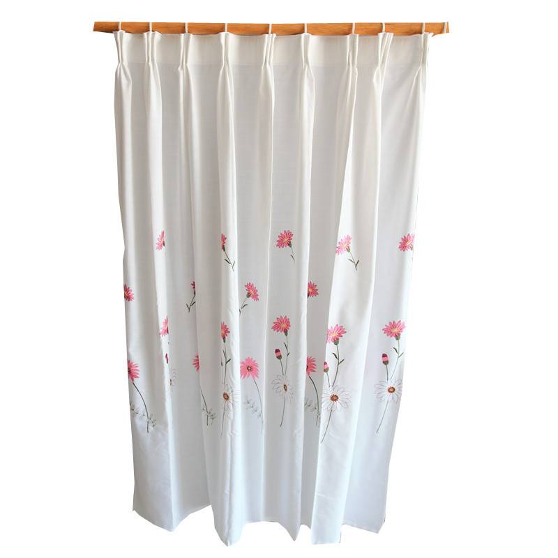 Curtain finished product embroidered flower garden embroidery curtains living room bedroom white curtain cloth fabric curtains can be customized