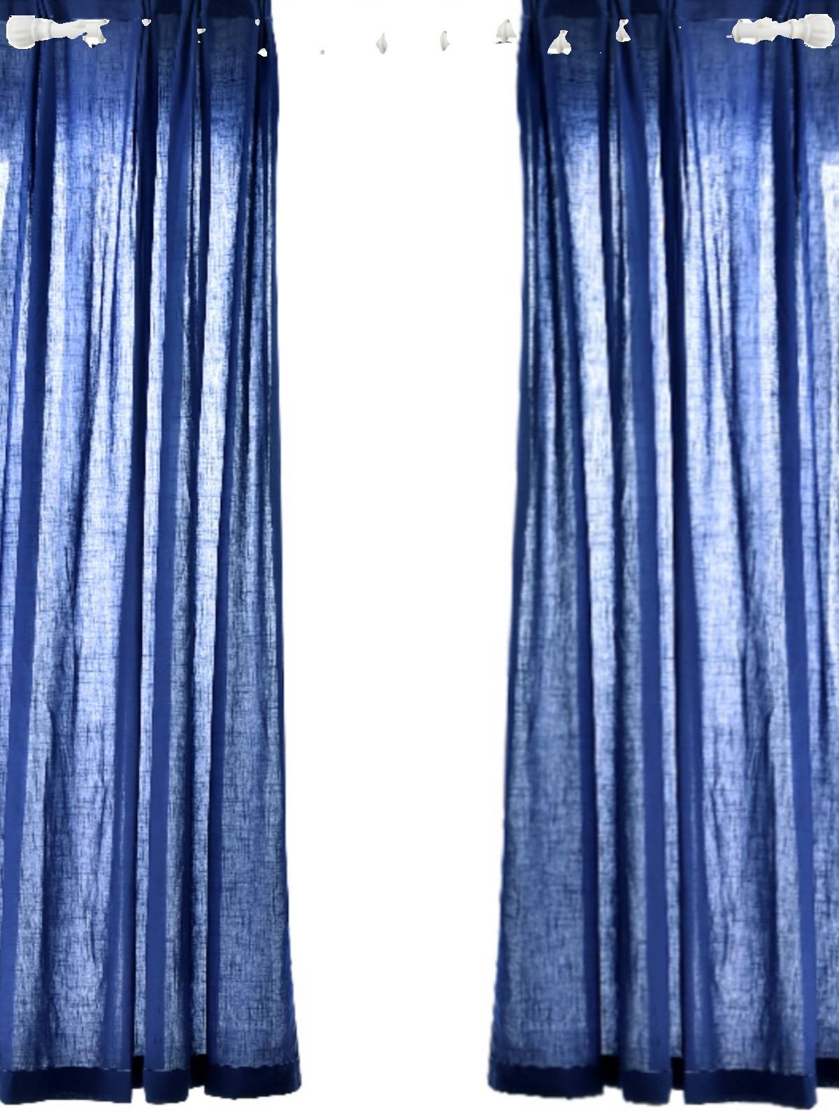 Japanese -style style blue cotton semi -shading finished curtain